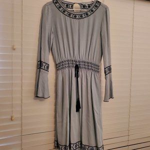 Blue Dress with Bell Sleeves